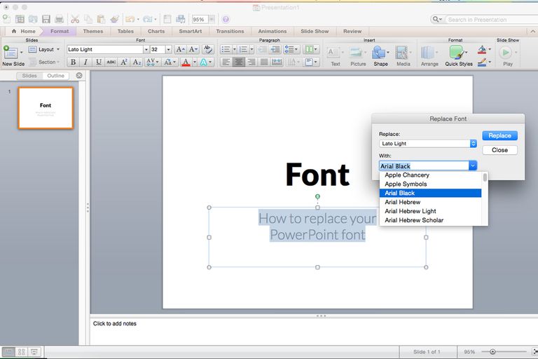Font size for powerpoint